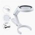 Magnifying Glass With Light 8led Magnifier Foldable Desktop Reading Ring Light For Jewelry Appraisal Repair White