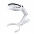 Magnifying Glass With Light 8led Magnifier Foldable Desktop Reading Ring Light For Jewelry Appraisal Repair White