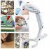 Magnifying Glass With Light 8led Magnifier Foldable Desktop Reading Ring Light For Jewelry Appraisal Repair White