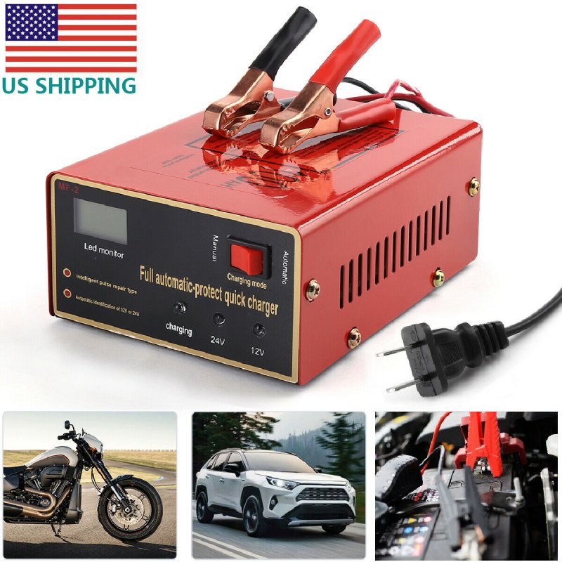 Maintenance-free Battery  Charger 12v/24v 10a 140w Output For Electric Car US Plug