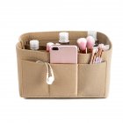 Make up Organizer Insert Bag for Handbag Travel Inner Purse Portable Cosmetic Bag Khaki S 22 11 13cm