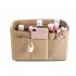 Make up Organizer Insert Bag for Handbag Travel Inner Purse Portable Cosmetic Bag  light grey M 27 16 16cm