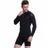 Male 3MM Neoprene Diving Suit SCR Thicken Coldproof Long Sleeve Top Front Zipper Swimwear black L
