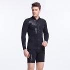 Male 3MM Neoprene Diving Suit SCR Thicken Coldproof Long Sleeve Top Front Zipper Swimwear black XXL