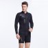 Male 3MM Neoprene Diving Suit SCR Thicken Coldproof Long Sleeve Top Front Zipper Swimwear black XXL