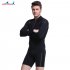 Male 3MM Neoprene Diving Suit SCR Thicken Coldproof Long Sleeve Top Front Zipper Swimwear black XL