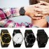 Male Business Casual Quartz Wrist Watch with Leather Watch Strap Gifts Black belt white surface