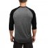 Male Casual Contrast Color Shirt Long Sleeves Top Leisure Pullover Baseball Sports Wear gray L