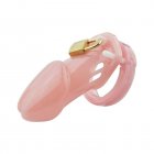 Male Chastity Cage Lightweight Penis Cage Cock Cage Device Sex Toys Cock Rings With Lock For Male Men Penis Exercise pink long