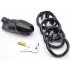 Male Chastity Cage with 2 Brass Locks Adjustable Silicone Cock Cage with 4 Rings for Male Penis Exercise  Pink