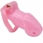 Male Chastity Cage with 2 Brass Locks Adjustable Silicone Cock Cage with 4 Rings for Male Penis Exercise  Pink