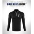 Male Golf Autumn Winter Clothes Stand Collar Long Sleeve T shirt Windproof Warm Suit YF213 black XL