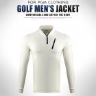 Male Golf Autumn Winter Clothes Stand Collar Long Sleeve T-shirt Windproof Warm Suit YF213 white_M