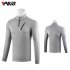 Male Golf Autumn Winter Clothes Stand Collar Long Sleeve T shirt Windproof Warm Suit YF213 gray XXL