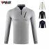 Male Golf Autumn Winter Clothes Stand Collar Long Sleeve T shirt Windproof Warm Suit YF213 white XXL