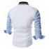 Male Leisure Shirt Long Sleeves and Turn Down Collar Top Single breasted Cardigan white XXL