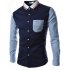Male Leisure Shirt Long Sleeves and Turn Down Collar Top Single breasted Cardigan white XXXL
