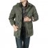 Male Long Sleeves Zippered Sports Wear Casual Hooded Cardigan Outwear Cycling Skiing  ArmyGreen XXL