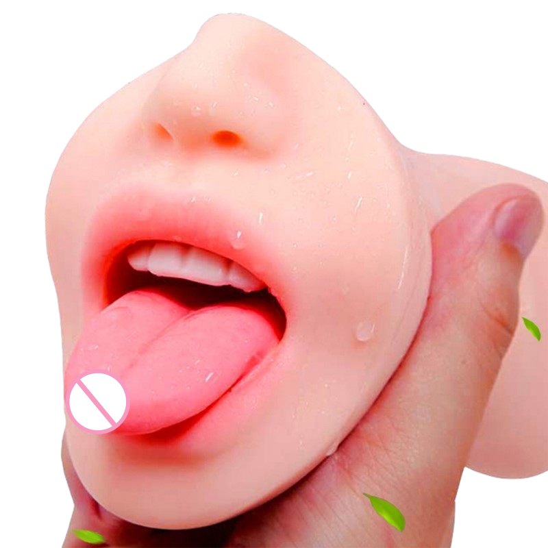 Male Masturbator Cup Double-end Male Sex Toys With 3D Realistic Textured Pocket Pussy Tight Anus Sex Stroker TPE Sex Doll Adult Toy For Male Men Big mouth