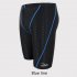 Male Professional Breathable Swim Boxer Half Pants Swimming Trunks Comfortable Hot Spring Swim Wear Diving Suit Gift blue line L