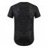 Male Short Sleeves and Round Neck Top Floral Printed Pullover Casual Slim T shirt  black M