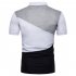 Male Short Sleeves and Turn Down Collar Pullover Contrast Color Top Polo Shirt white S