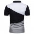 Male Short Sleeves and Turn Down Collar Pullover Contrast Color Top Polo Shirt black 2XL