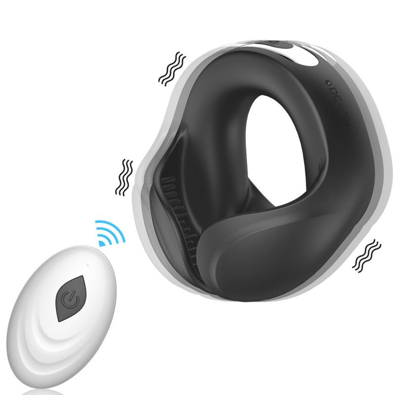 Male Silicone Penis Ring Testicle Vibrator Masturbator Delayed Ejaculation