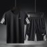 Male Sports Wear Quick Dry Casual Training Suits for Man Basketball Football Jogging black XL