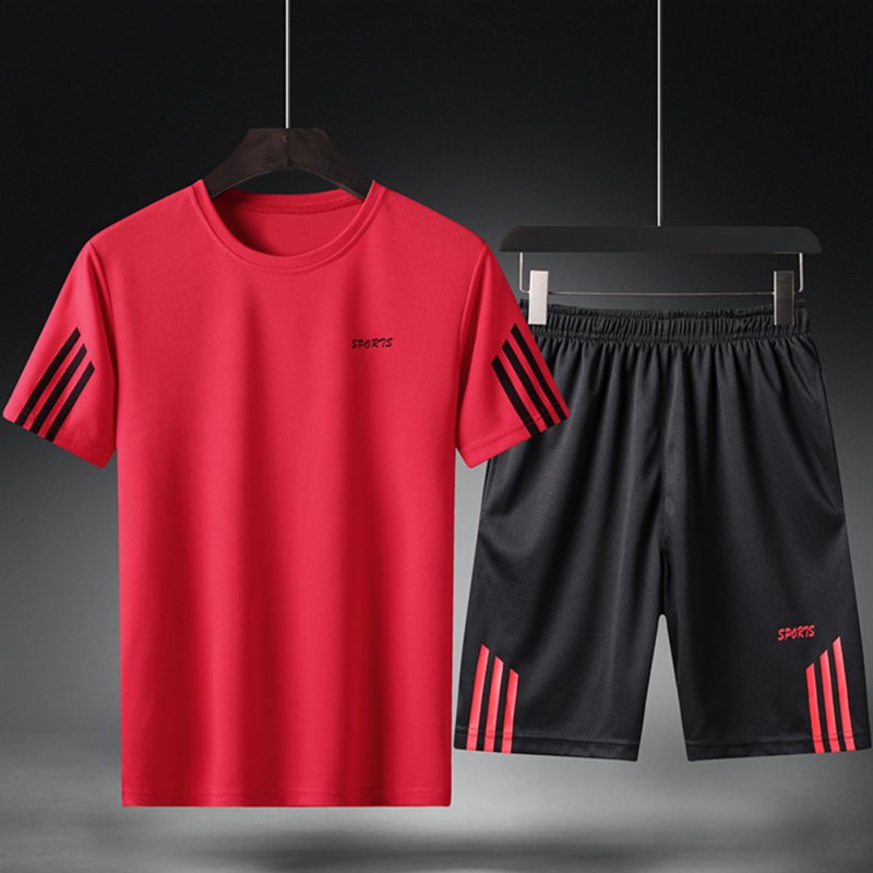 Male Sports Wear Quick Dry Casual Training Suits for Man Basketball Football Jogging red_XXXL