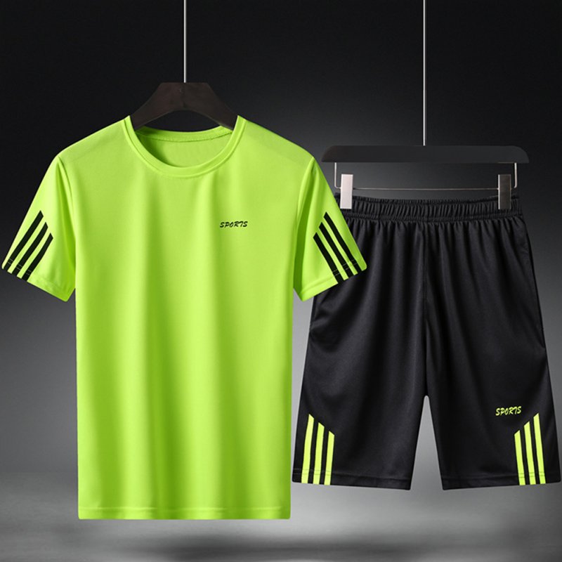 Male Sports Wear Quick Dry Casual Training Suits for Man Basketball Football Jogging green_L