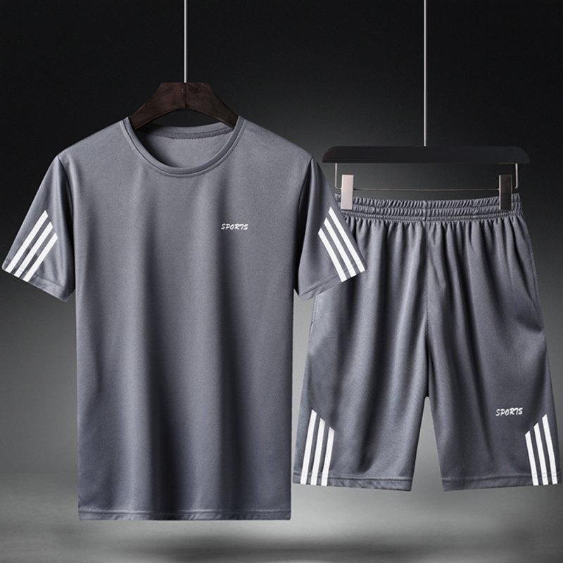Male Sports Wear Quick Dry Casual Training Suits for Man Basketball Football Jogging gray_XXXXL