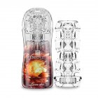 Male Transparent Masturbation Cup Removable Adjustable Tightness Length Masturbation Device Adults Sex Toys Red