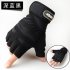 Man Anti Skid Half Finger Gloves Comfortable Breathable Sports Gloves for Outdoor Sports Cycling Weightlifting black with red L