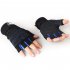 Man Anti Skid Half Finger Gloves Comfortable Breathable Sports Gloves for Outdoor Sports Cycling Weightlifting black with dark blue L