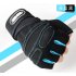 Man Anti Skid Half Finger Gloves Comfortable Breathable Sports Gloves for Outdoor Sports Cycling Weightlifting black with light blue L