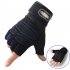 Man Anti Skid Half Finger Gloves Comfortable Breathable Sports Gloves for Outdoor Sports Cycling Weightlifting black with dark blue M