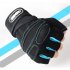 Man Anti Skid Half Finger Gloves Comfortable Breathable Sports Gloves for Outdoor Sports Cycling Weightlifting black with light blue M