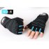 Man Anti Skid Half Finger Gloves Comfortable Breathable Sports Gloves for Outdoor Sports Cycling Weightlifting black with dark blue L