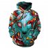 Man Fashion Hoodies Wolf Pattern 3D Digital Printing Fashion Hoodie Sweatshirts Wolf XXXL
