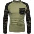 Man Stylish Long Sleeve Sweater Camouflage Round Collar T Shirt Tops Coat black 2XL