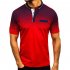 Man Summer 3D Printing Short Sleeves Lapel Polo Shirt  red L