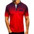 Man Summer 3D Printing Short Sleeves Lapel Polo Shirt  Navy L