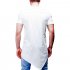 Man Summer Casual Style Round Collar Short Sleeves Irregular Bottom T shirt white 2XL