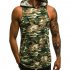 Man Vest Camouflage Casual Tops Patchwork Running Jacket Sleeveless Sports Wear gray 2XL