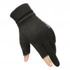 Man Winter Gloves Thicken Suede Split Finger Touchscreen Non-slip Outdoor Cycling Skiing Warm Mitten
