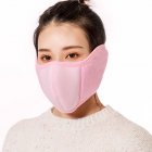 Man Women Winter Warm Polar Fleece Mouth Mask Ear Mask Respirator Earmuffs Pink_Free size