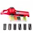 Mandoline Food Slicer  Stainless Steel Veggie Chopper  6 Modes Safe Mandoline With 1 Parer Adjustable Vegetable Slicer  For Kitchen Grown ups Beginners red