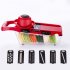 Mandoline Food Slicer  Stainless Steel Veggie Chopper  6 Modes Safe Mandoline With 1 Parer Adjustable Vegetable Slicer  For Kitchen Grown ups Beginners red