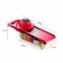 Mandoline Food Slicer  Stainless Steel Veggie Chopper  6 Modes Safe Mandoline With 1 Parer Adjustable Vegetable Slicer  For Kitchen Grown ups Beginners red